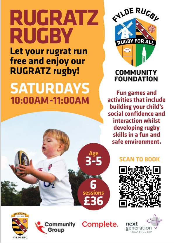 'Key Mortgage Advice' Rugratz Rugby at Fylde RFC! Ages 3 - 5 June Block 